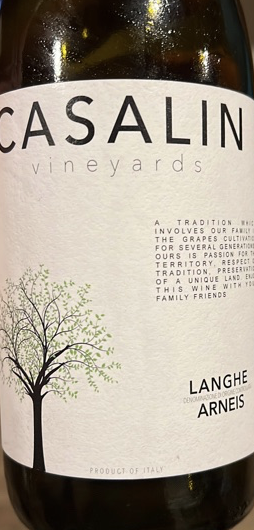 Bottle of Langhe Arneis by Casalin
