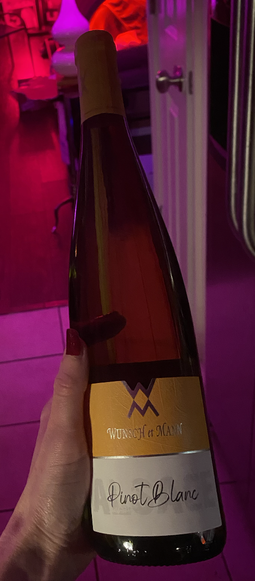 Bottle of Pinot Blanc by Domaine Wunsch et Mann