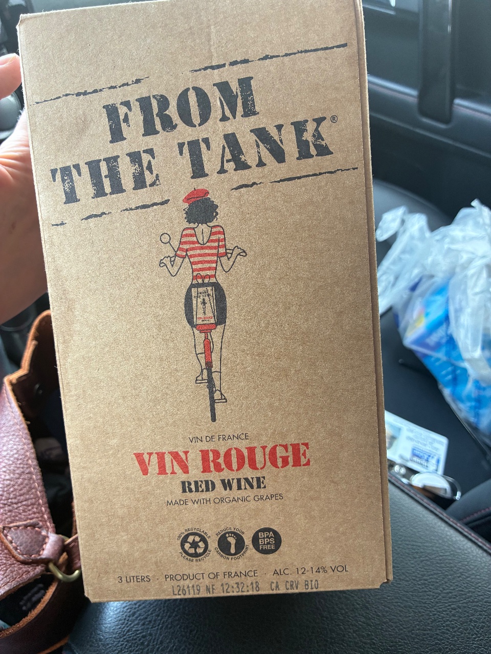 Bottle of Vin rouge red wine by From the Tank