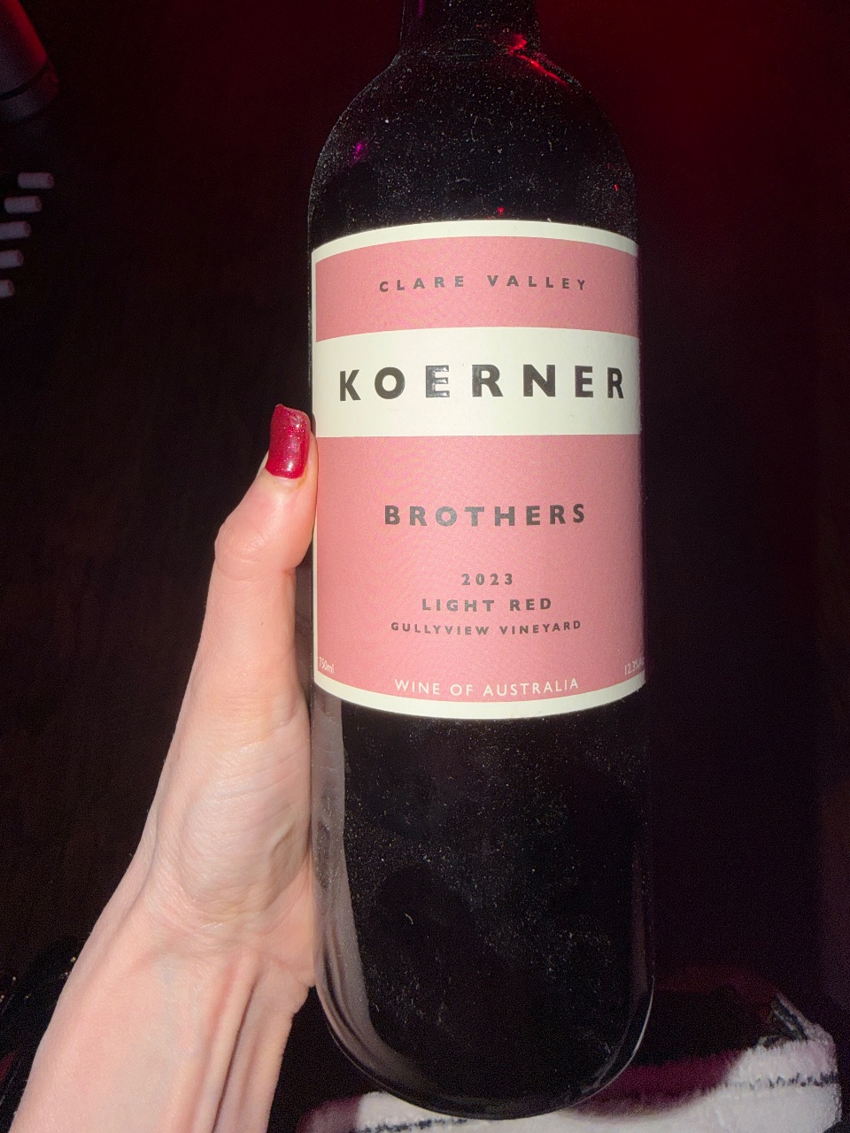 Bottle of Light Red by Koerner Brothers