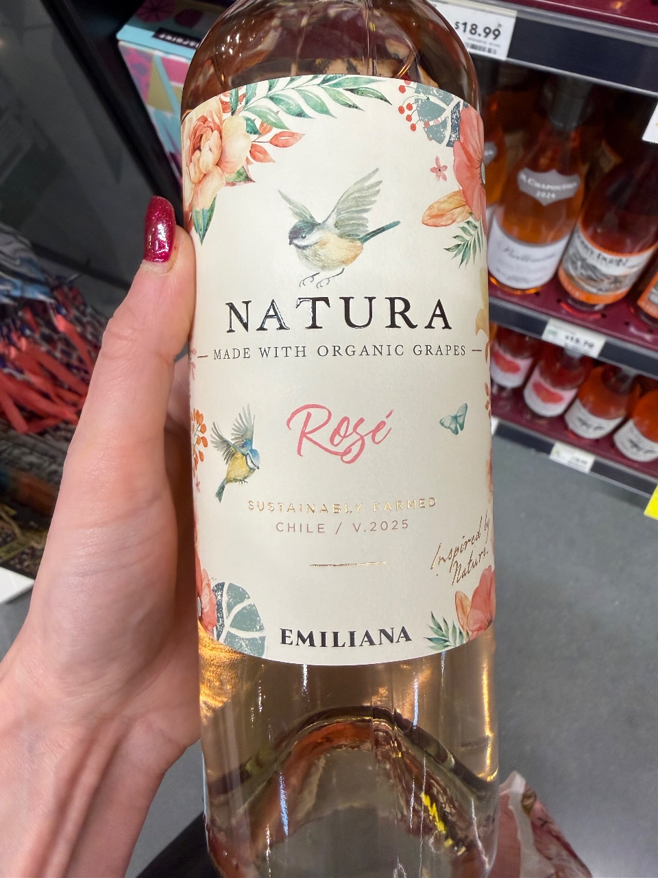 Bottle of Natura Rosé by Emiliana